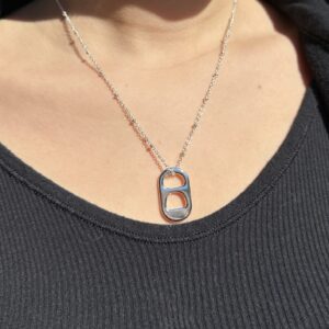 Silver Pop Tab Necklace