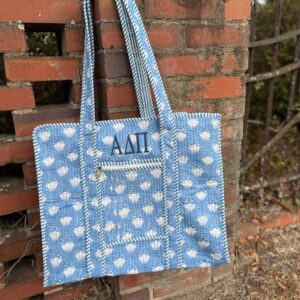 Blue Lotus Quilted Tote